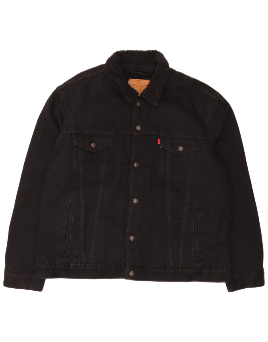 Jaqueta jeans masculina Levi's UK 42 XL algodão preto