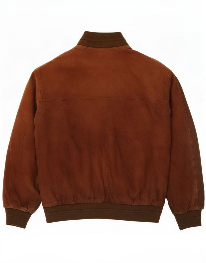 Jaqueta bomber masculina vintage de camurça IT 52 XL couro marrom