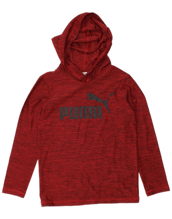 Puma Boys Hooded Graphic Top Manga Comprida 5-6 Anos XS Borgonha Flecked