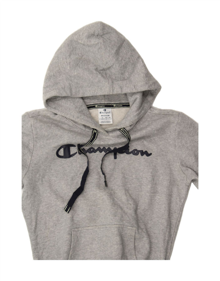 CHAMPION Womens Graphic Hoodie Jumper UK 12 Medium Grey Cotton Vintage Champion and Second-Hand Champion from Messina Hembry 