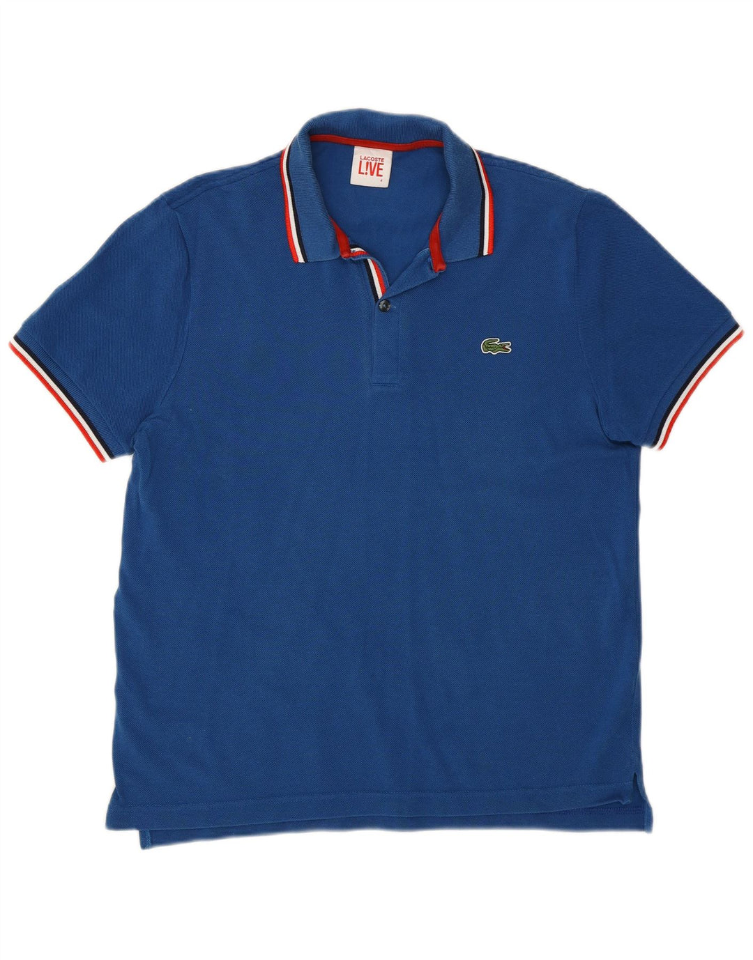 Camisa polo masculina LACOSTE tamanho 4 algodão azul médio