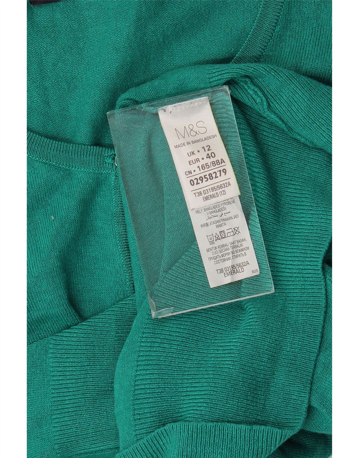 Suéter cardigã feminino Marks & Spencer UK 12 viscose verde médio