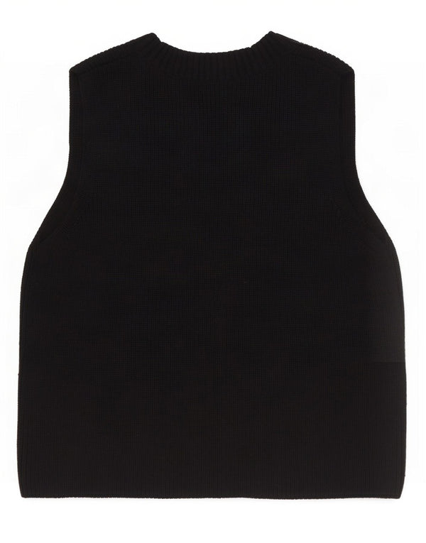 Cos Womens Oversized Colete Regata UK 10 Pequena Lã Preta