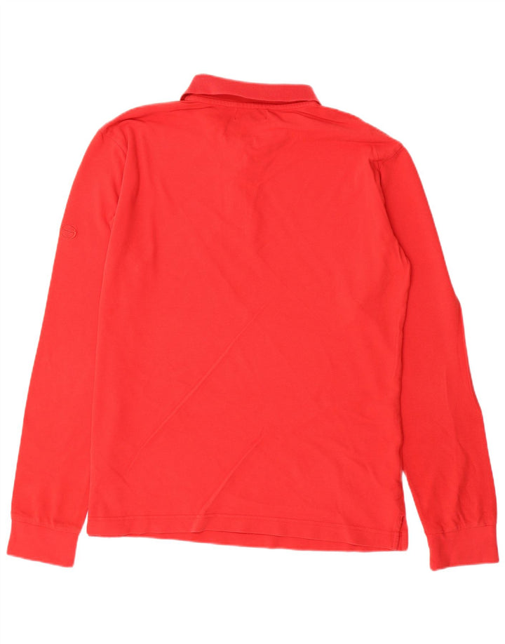 SERGIO TACCHINI Camisa polo masculina de manga comprida XL algodão vermelho