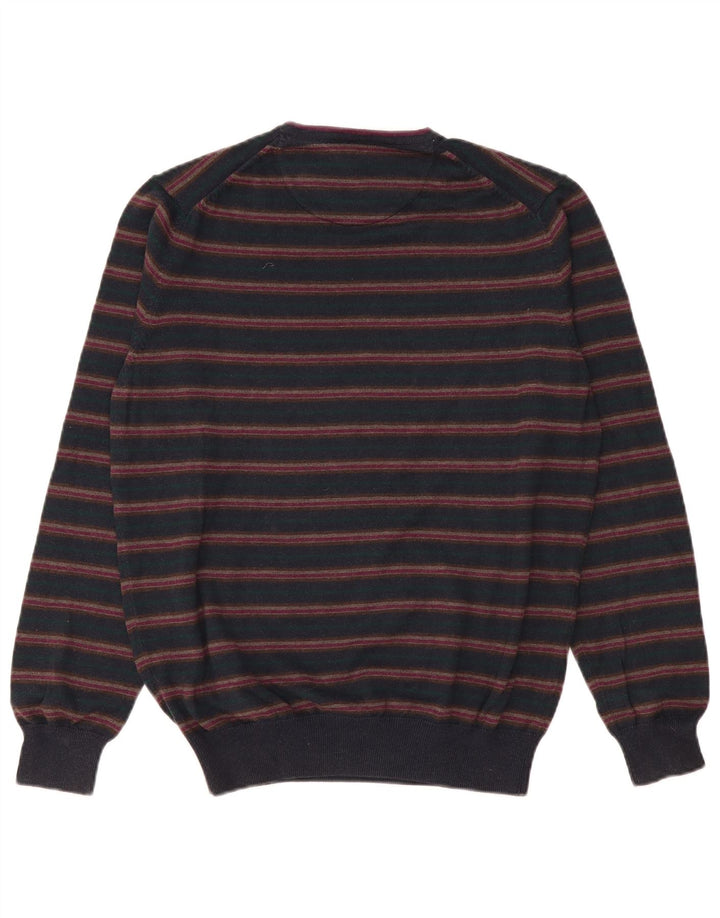 Suéter masculino Massimo Dutti com gola redonda EU 38 médio azul marinho listrado