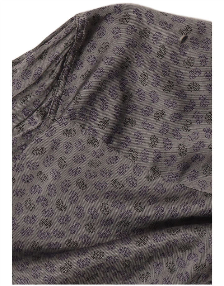 Camisa masculina vintage acetato paisley cinza médio