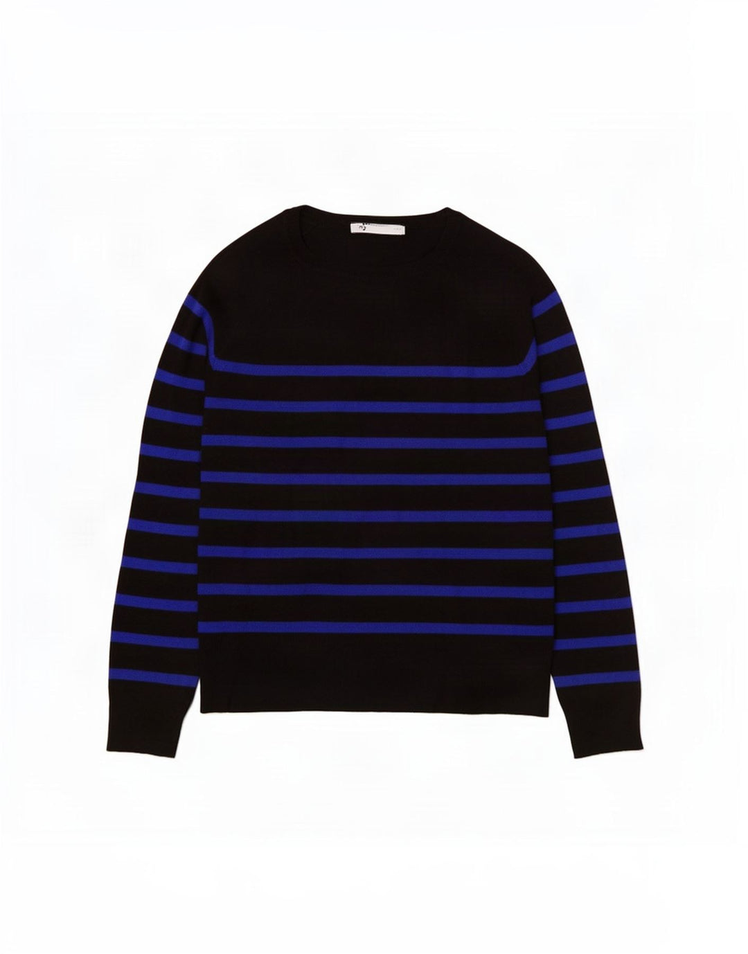 Suéter feminino Zara com gola redonda e listrado preto pequeno Reino Unido 10