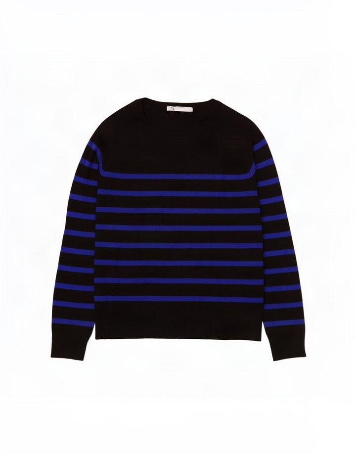 Suéter feminino Zara com gola redonda e listrado preto pequeno Reino Unido 10