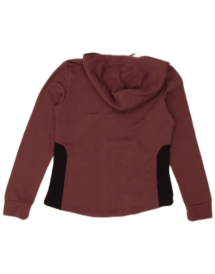 Suéter PUMA feminino com capuz e zíper UK 12 Medium Maroon Colourblock