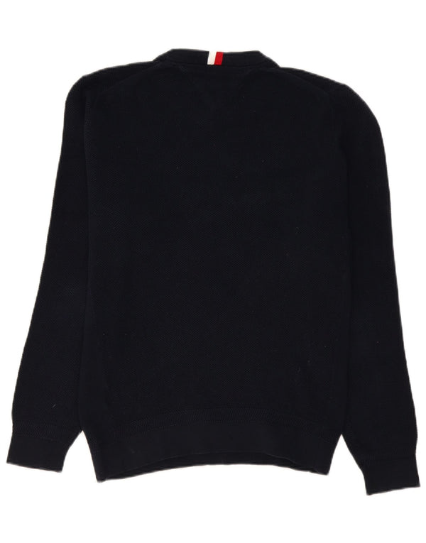 Suéter masculino Tommy Hilfiger com gola redonda, grande algodão azul marinho