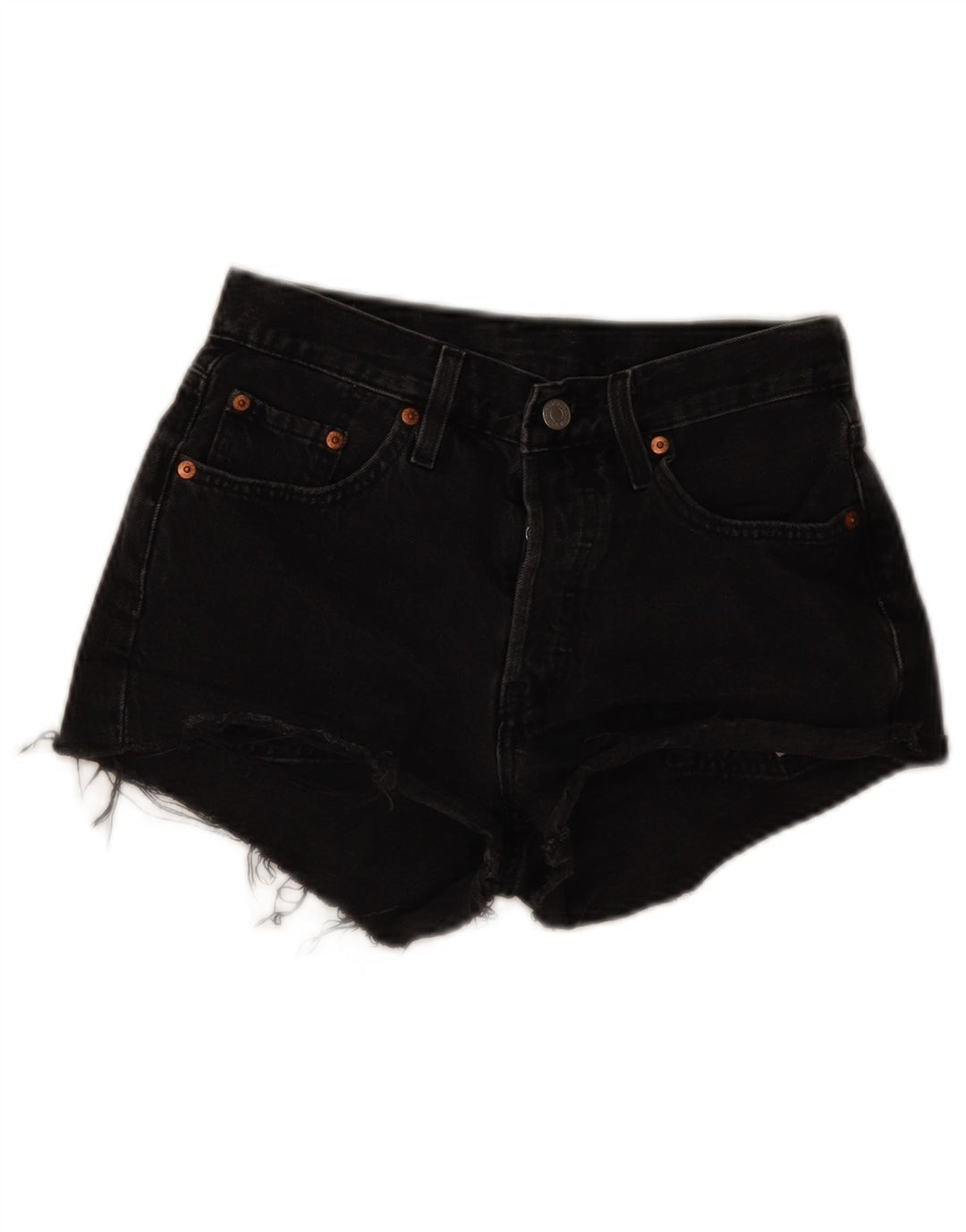 Shorts jeans feminino Levi's 501 W25 XS algodão cinza