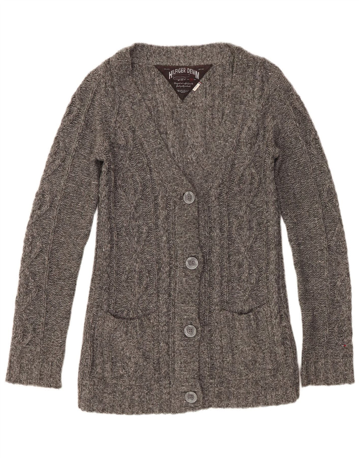 Suéter cardigã feminino Tommy Hilfiger Reino Unido 8 pequeno cinza