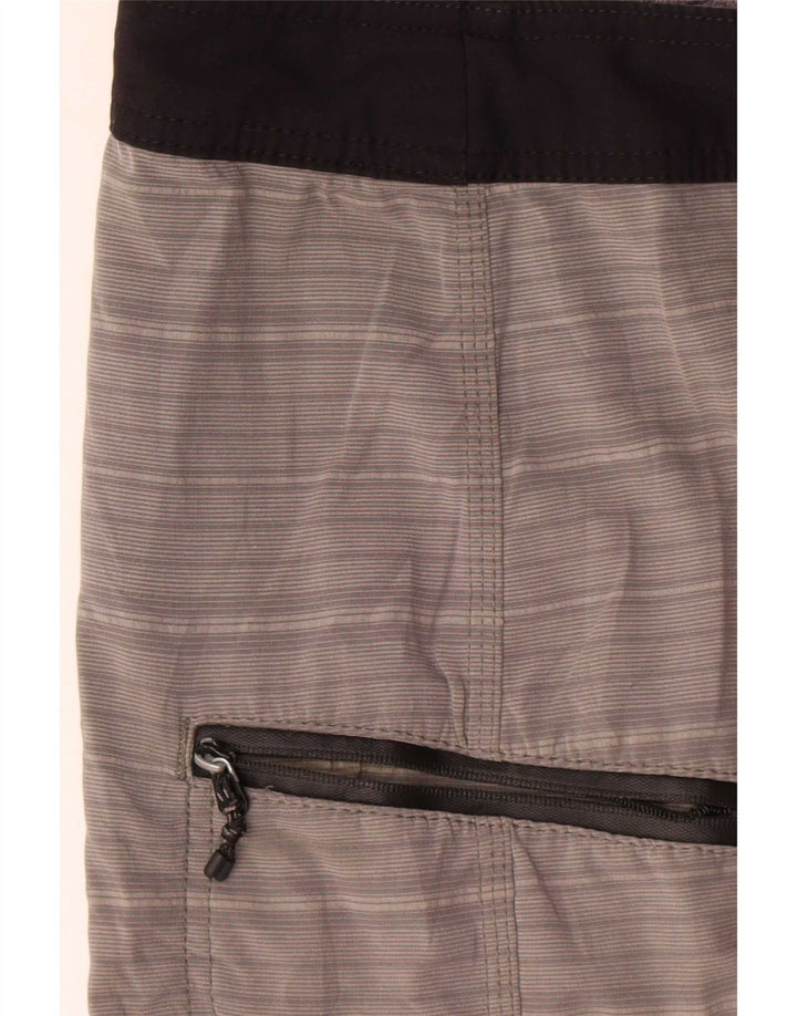 Rip Curl Shorts de banho masculino grande poliéster listrado cinza