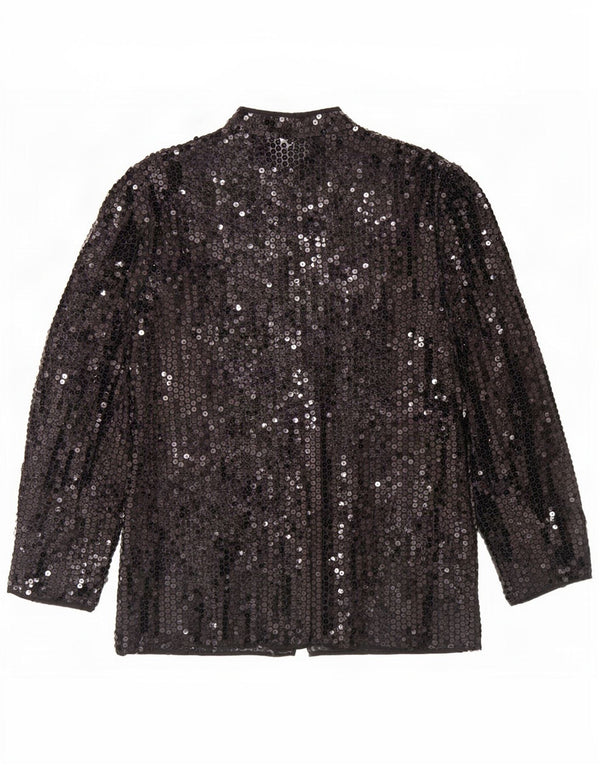 Del Mod Cardigan feminino transparente com lantejoulas EU 42 poliéster preto grande