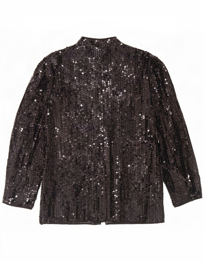 Del Mod Cardigan feminino transparente com lantejoulas EU 42 poliéster preto grande