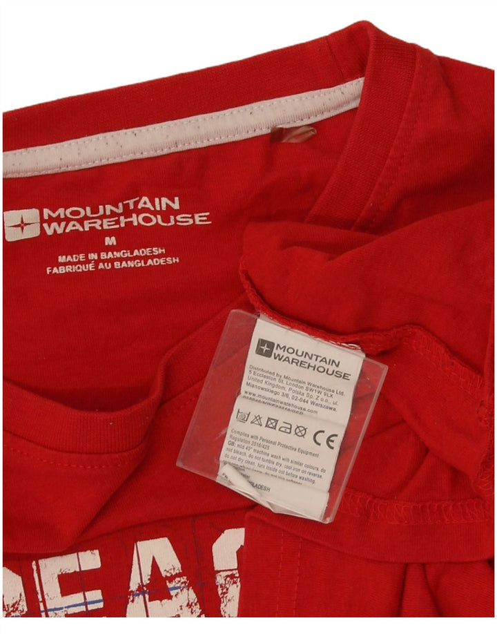 Camiseta gráfica masculina Mountain Warehouse Top médio algodão vermelho