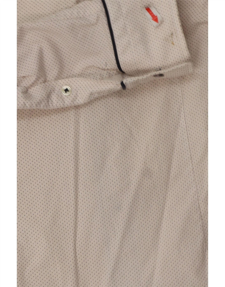Camisa masculina Zara Slim Fit médio algodão manchado branco