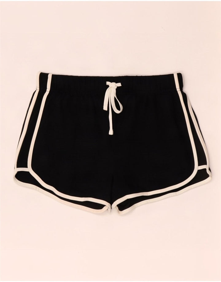 Shorts esportivos femininos Topshop UK 10 poliéster preto pequeno