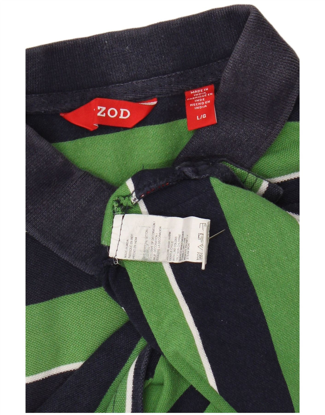 Camisa polo masculina IZOD grande algodão listrado verde