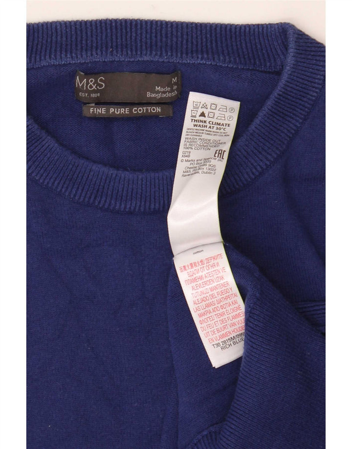Suéter masculino Massimo Dutti com gola redonda e algodão azul médio