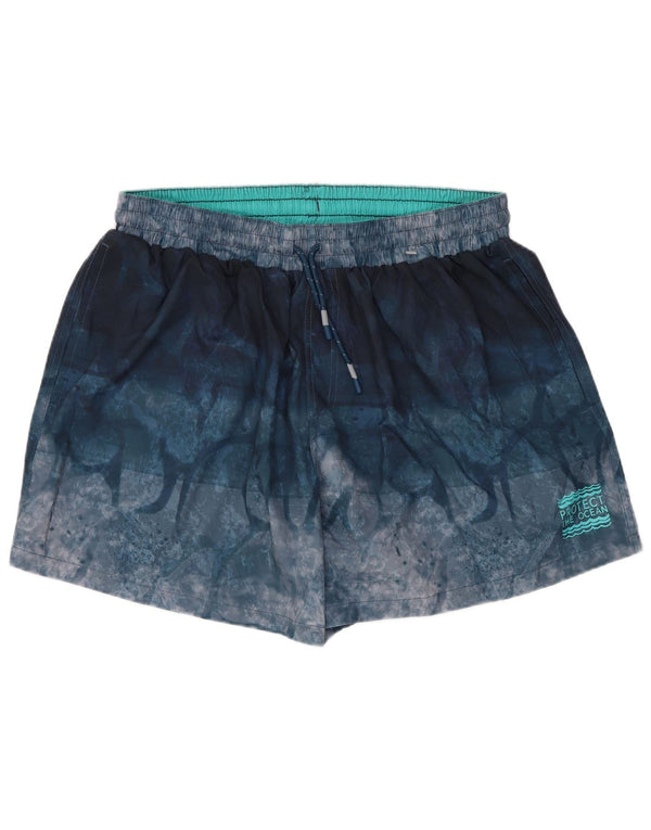 Shorts de natação feminino Mountain Warehouse UK 20 2XL azul marinho tie-dye