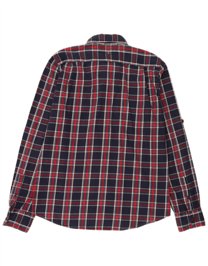 Camisa masculina de flanela Superdry 2XL algodão xadrez azul marinho