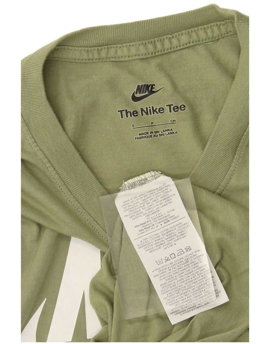 Camiseta Nike masculina gráfica Top pequeno algodão cáqui