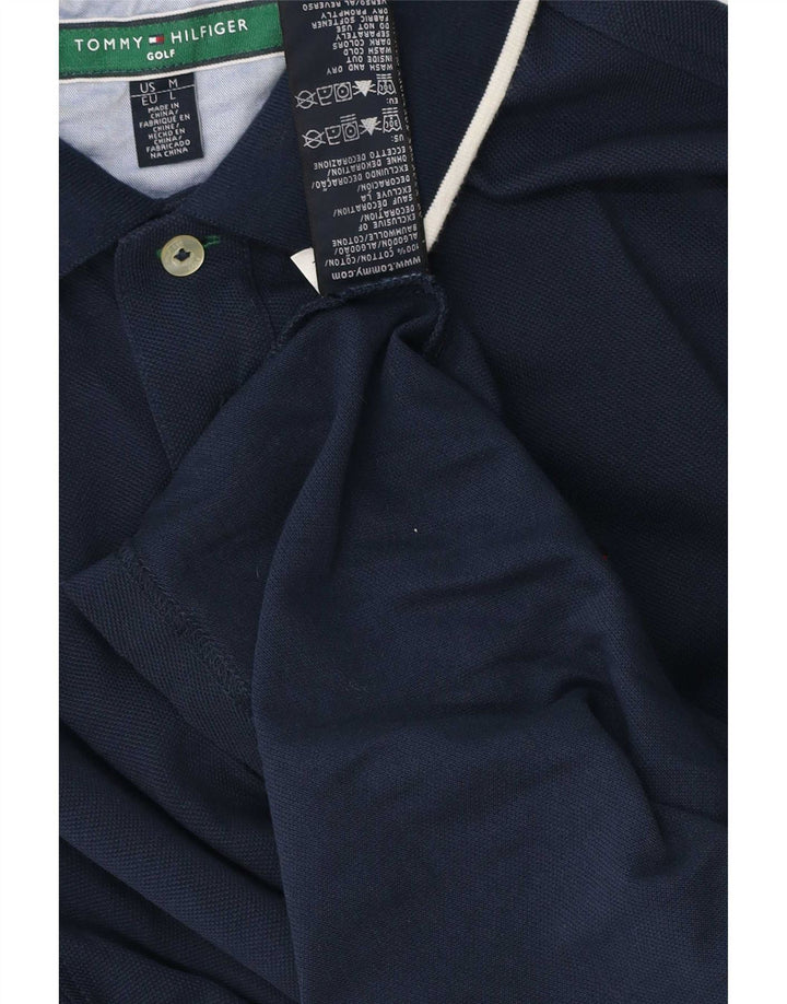 Camisa polo masculina Tommy Hilfiger médio algodão listrado azul marinho