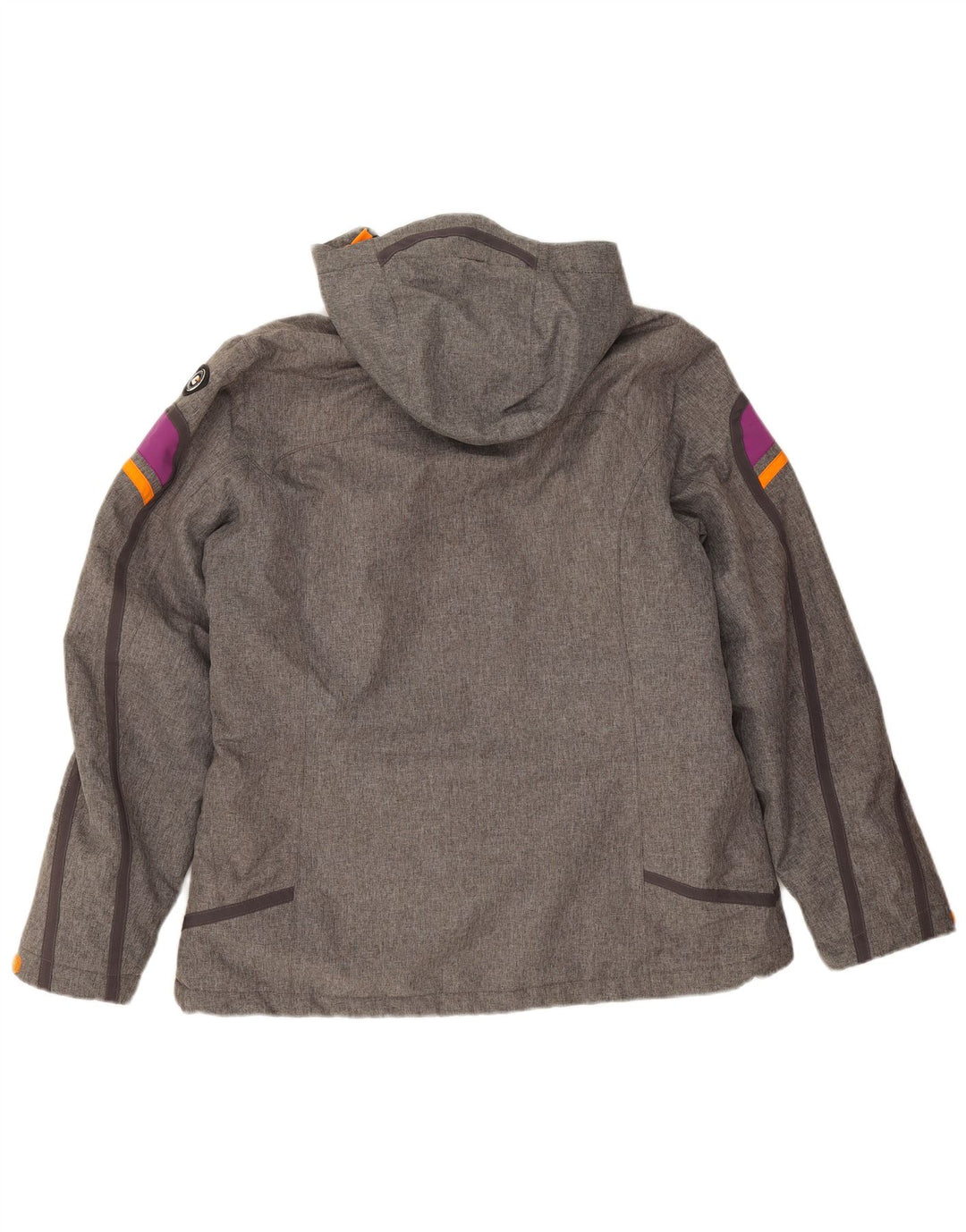 Jaqueta corta-vento feminina com capuz Killtec IT 44 cinza médio colorblock