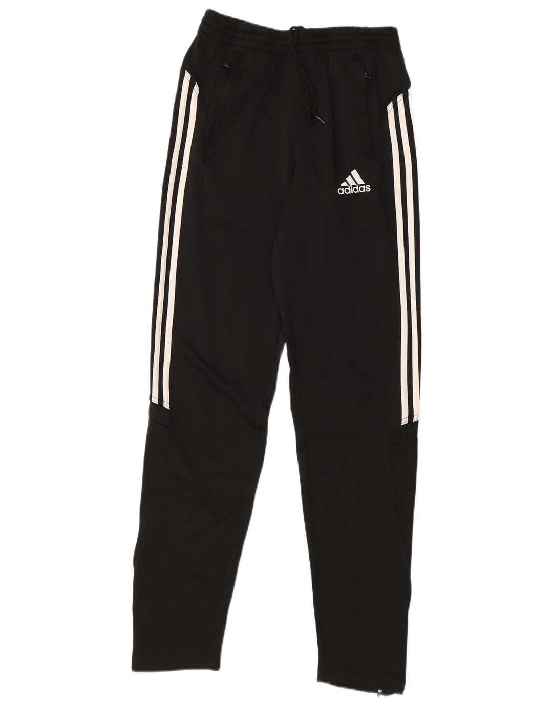 Calças de treino masculinas Adidas UK 38/40 poliéster preto médio