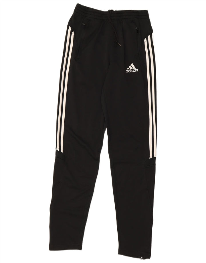 Calças de treino masculinas Adidas UK 38/40 poliéster preto médio