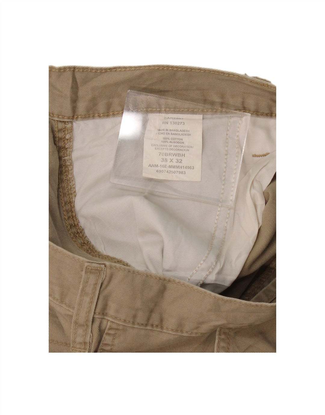 Calça cargo reta masculina WRANGLER W38 L32 algodão bege