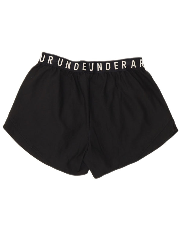 Shorts esportivos femininos Under Armour Heat Gear Graphic UK 10 pequenos pretos