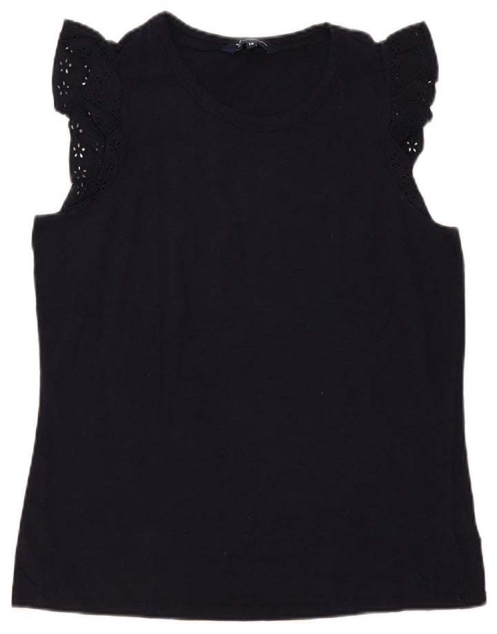 Blusa feminina Crew Clothing Top UK 14 Médio Azul Marinho Floral