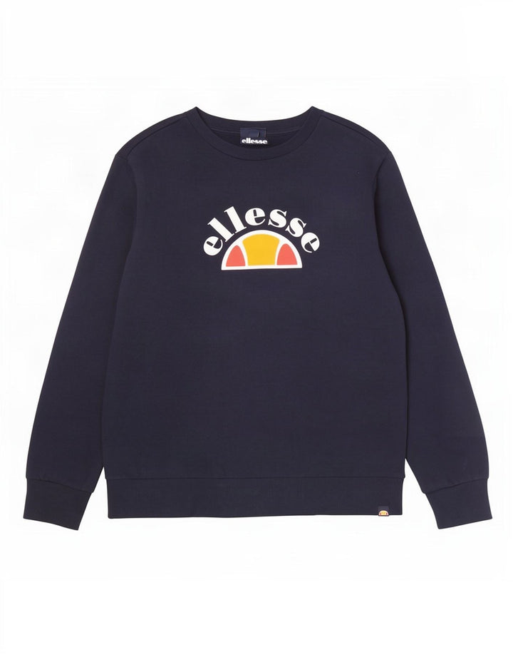 Ellesse moletom masculino gráfico jumper grande algodão azul marinho
