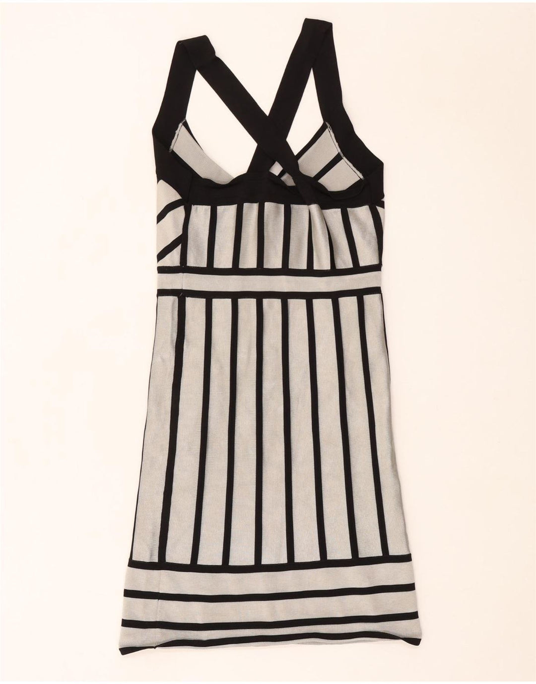 Vestido bodycon feminino French Connection UK 12 listrado branco médio