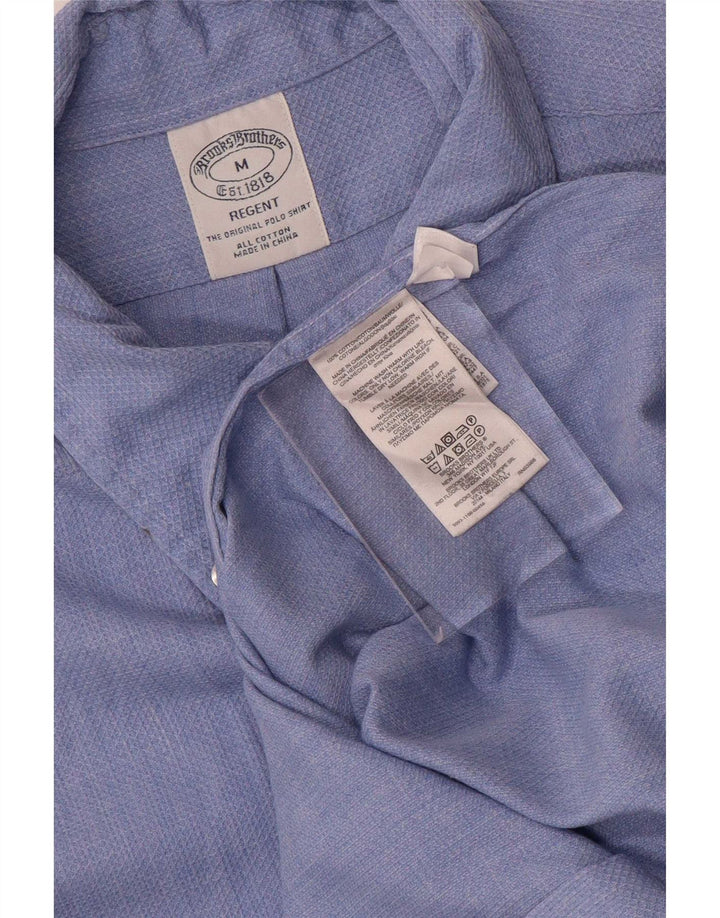 Camisa masculina Brooks Brothers Regent de algodão geométrico azul médio