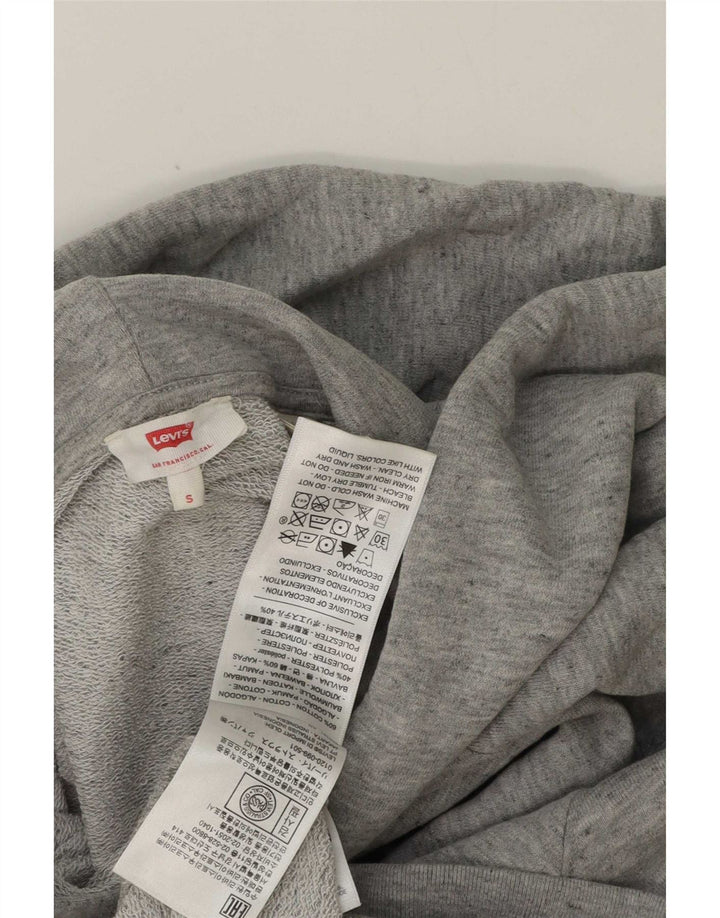 Suéter com capuz gráfico masculino Levi's pequeno algodão cinza