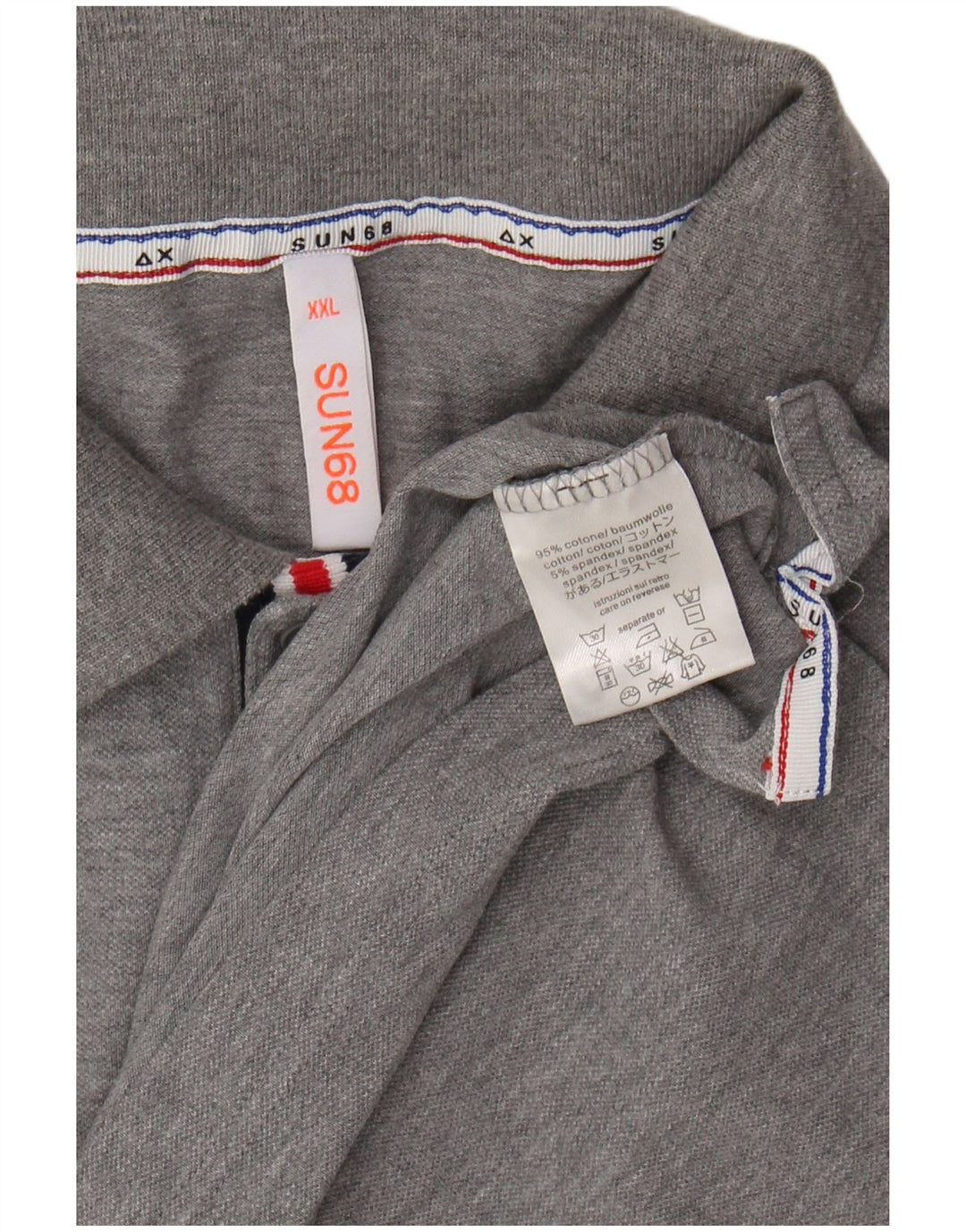 Camisa polo masculina SUN68 2XL algodão cinza