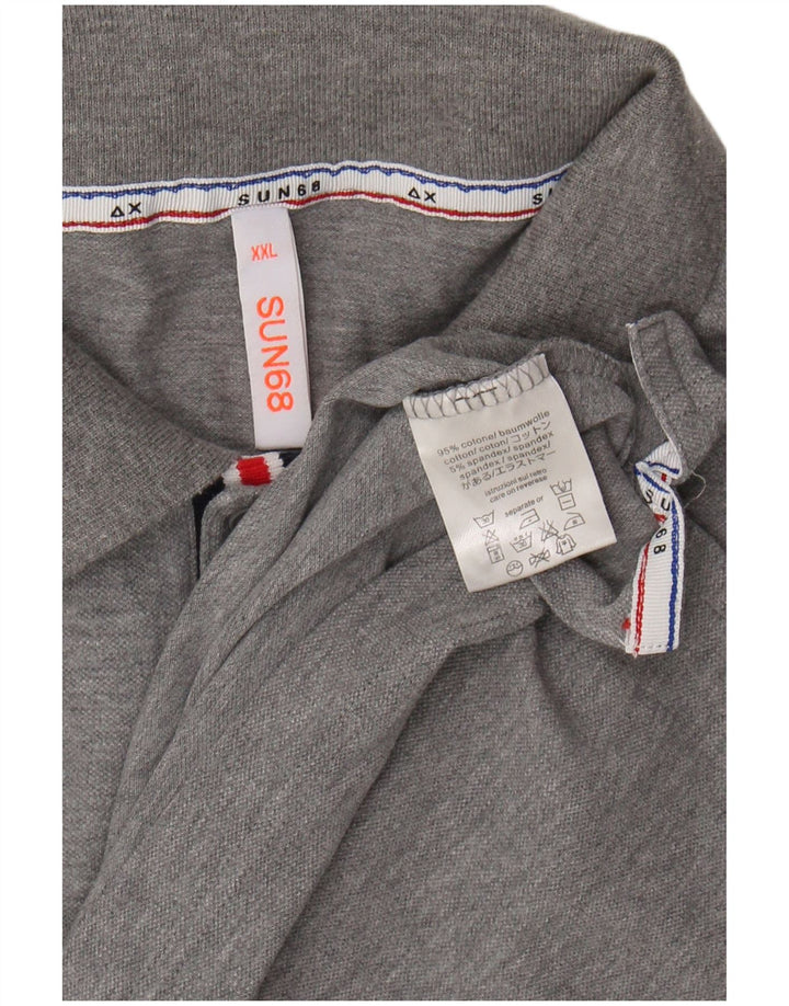 Camisa polo masculina SUN68 2XL algodão cinza