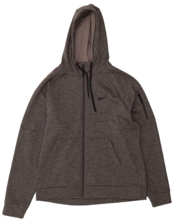 Fato de treino completo com capuz Nike Therma-Fit masculino grande poliéster manchado cinza