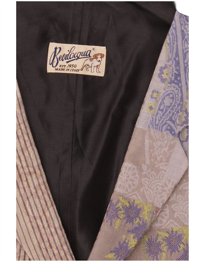 Colete masculino vintage XL patchwork multicolorido de algodão