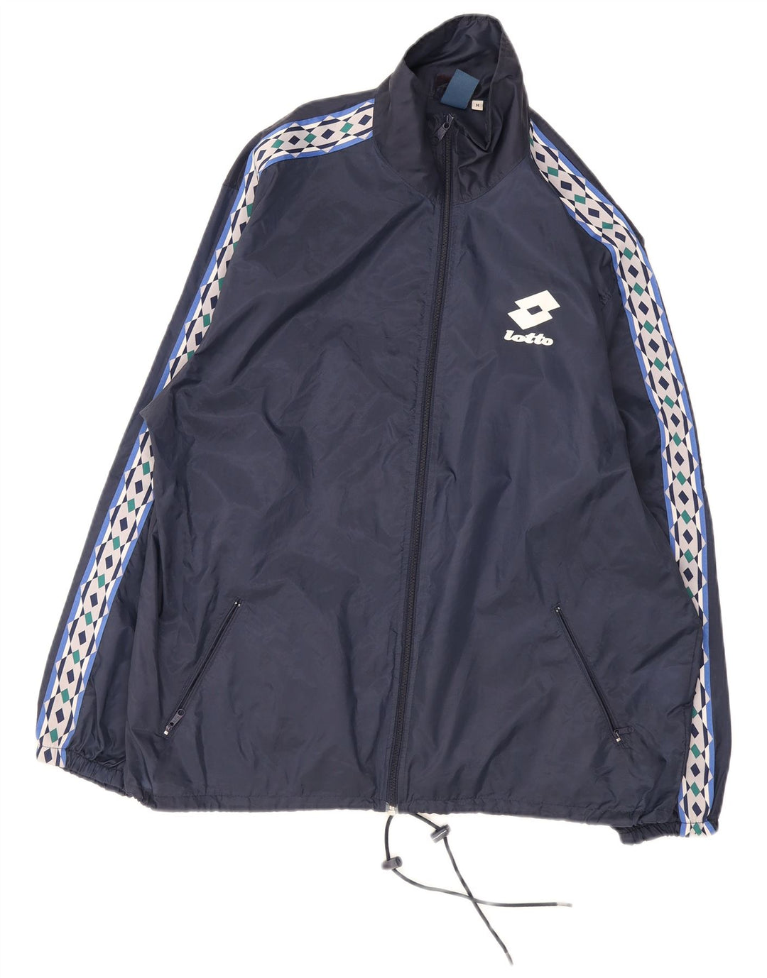 Jaqueta de chuva masculina Lotto UK 38 médio azul marinho colorblock nylon
