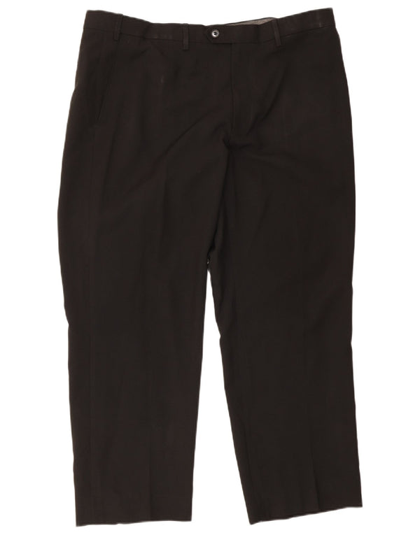 Calça feminina Marks & Spencer de ajuste regular W38 L29 poliéster preto