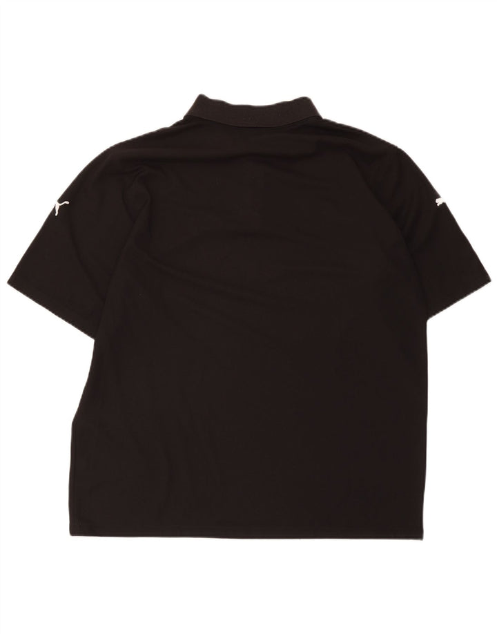 Camisa polo masculina Puma Regular Fit grande preta esportiva