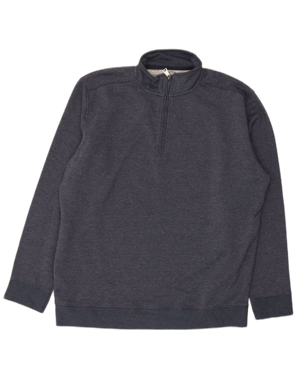 Moletom masculino James Pringle com zíper e gola 2XL algodão azul marinho