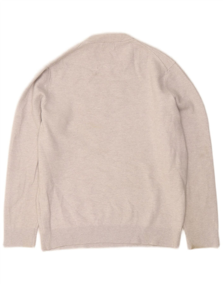 Suéter masculino Massimo Dutti com gola redonda, grande poliamida cinza