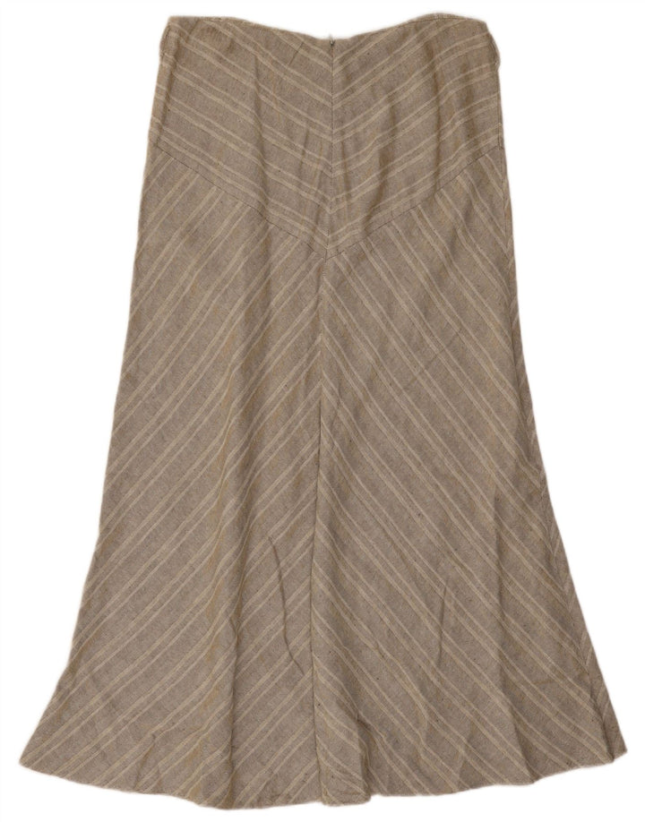 Saia maxi feminina Marks & Spencer Reino Unido 14 grande W32 algodão espinha de peixe cinza
