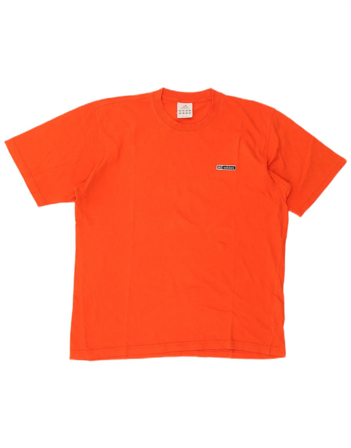 Adidas Mens Camiseta Top Médio Algodão Laranja