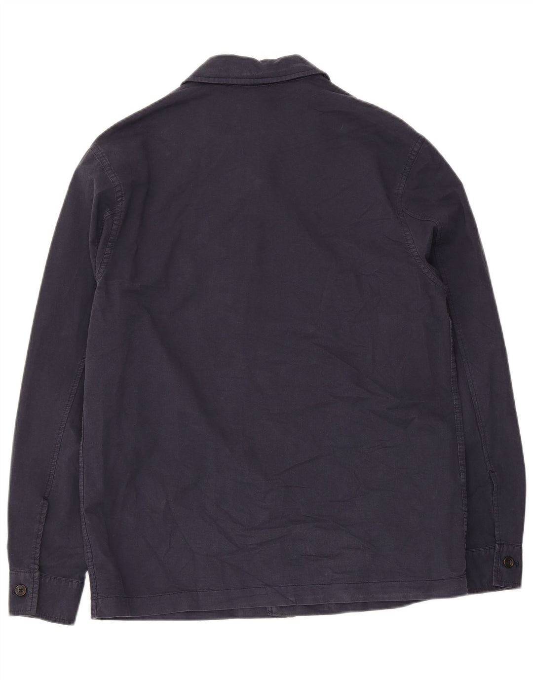 Zara Camisa masculina média azul marinho algodão